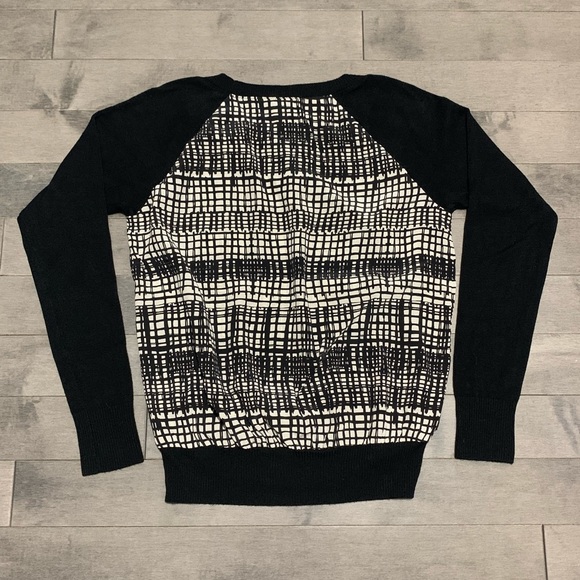 Michael Stars Silk Sweater - Black/Ivory - Small - Picture 3 of 5